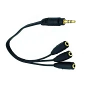 1 İnput To 3 Output Stereo Audio Splitter Cable 30cm - 1