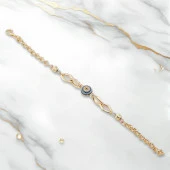 Nazar Boncuklu 925 Ayar Gümüş Hallow Bileklik thumbnail 2