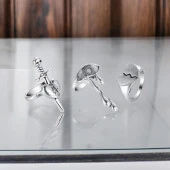 Oksitli Gümüş 3'lü Yüzük Seti - Modern ve Şık Tasarım thumbnail 3