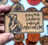 Kaçma Sadece Yorgun Öleceksin Azrail  Deri PEÇ - Arma - Askeri Patch - 2