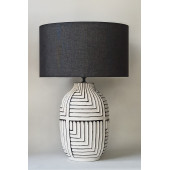 Aztek, Seramik Abajur, Masa Lambası, Table Lamp, Yükseklik 57 , çap 39cm, - 2