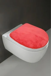 Klozet Kapak Örtüsü Ultrasoft Düz Kırmızı - 1