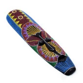 Ahşap Aborjin Mask 50 cm Renkli Duvar Dekoru Maske - 4