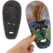 Ahşap Aborjin Mask 20 cm Renkli Duvar Dekoru Maske - 2