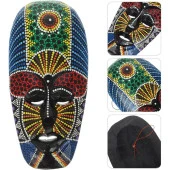 Ahşap Aborjin Mask 20 cm Renkli Duvar Dekoru Maske - 3