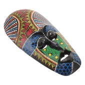 Ahşap Aborjin Mask 20 cm Renkli Duvar Dekoru Maske - 4