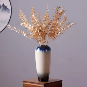 Nettenevime Yapay Çiçek Gold Altın Renk Okaliptus 3Dallı Uzun Dal 76cm Eucalyptus thumbnail 2