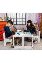 2 Kişilik Çekmeceli Oyun, Aktivite, Etkinlik Masası, Beyaz-Lila, MDF - 2