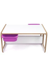 2 Kişilik Çekmeceli Oyun, Aktivite, Etkinlik Masası, Beyaz-Lila, MDF - 4