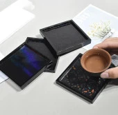 10,6cm x 10,6cm Hologramlı Kare Bardak Altı Kalıbı - Kod:531 - 2
