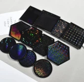 10,6cm x 10,6cm Hologramlı Kare Bardak Altı Kalıbı - Kod:531 - 3