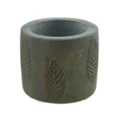 Yaprak Desenli Silindir Beton Saksı Silikon Kalıp  - 104 thumbnail 2