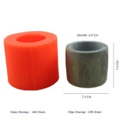 Yaprak Desenli Silindir Beton Saksı Silikon Kalıp  - 104 thumbnail 3