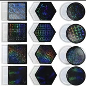 10,6cm x 10,6cm Hologramlı Kare Bardak Altı Kalıbı - Kod:531 - 4