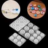 16 mm Yarim Boncuk Tırtıklı Reçine Epoksi Kalıp -Kod:369 thumbnail 4