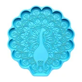 Reçine Epoksi Kalıp - Tavus Kuşu Bardak Altı Nihale - 993 - 6