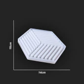 Beton ve Epoksi Silikon Bardak Altı Kalıbı - Altıgen -Kod:194 - 1