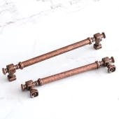 Talas Eskitme Antik Bakır Düz Metal 128 mm 12.8 cm Mobilya Mutfak Dolabı Dolap Kulpu Kulbu Kulpları thumbnail 2