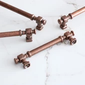 Talas Eskitme Antik Bakır Düz Metal 192 mm 19.2 cm Mobilya Mutfak Dolabı Dolap Kulpu Kulbu Kulpları - 6
