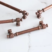 Talas Eskitme Antik Bakır Düz Metal 192 mm 19.2 cm Mobilya Mutfak Dolabı Dolap Kulpu Kulbu Kulpları - 5