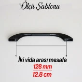 Metal Kulp Mobilya Mutfak Dolabı Çekmece Dolap Kulpları Kapak Kulpu Kulbu Siyah Renk 128 mm thumbnail 4