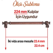 Talas Eskitme Antik Bakır Düz Metal 224 mm 22.4 cm Mobilya Mutfak Dolabı Dolap Kulpu Kulbu Kulpları - 3