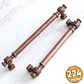 Talas Eskitme Antik Bakır Düz Metal 224 mm 22.4 cm Mobilya Mutfak Dolabı Dolap Kulpu Kulbu Kulpları - 1
