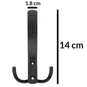 5 Adet Noktalı Portmanto Askı Vestiyer Duvar Dolap Elbise Askısı Siyah Metal Mobilya Kapı Askılığı Askılık - 3