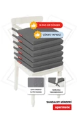 XPERXPERMATE 6'lı Sandalye Minderi Su İtici Kumaş 40x40 cm Sünger Sandalye Minderi Bağcıklı Antrasit thumbnail 2