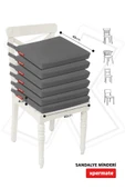 XPERXPERMATE 6'lı Sandalye Minderi Su İtici Kumaş 40x40 cm Sünger Sandalye Minderi Bağcıklı Antrasit thumbnail 5