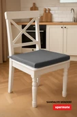 XPERXPERMATE 6'lı Sandalye Minderi Su İtici Kumaş 40x40 cm Sünger Sandalye Minderi Bağcıklı Antrasit thumbnail 4