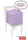 XPERMATE  Fermuarlı 6'lı Sandalye Minderi Su İtici Kumaş 40x40 cm Sünger Sandalye Minderi Bağcıklı Lila thumbnail 1