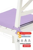 XPERMATE  Fermuarlı 6'lı Sandalye Minderi Su İtici Kumaş 40x40 cm Sünger Sandalye Minderi Bağcıklı Lila thumbnail 3