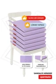 XPERMATE  Fermuarlı 6'lı Sandalye Minderi Su İtici Kumaş 40x40 cm Sünger Sandalye Minderi Bağcıklı Lila thumbnail 2