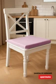 XPERMATE 6'lı Sandalye Minderi Su İtici Kumaş 40x40 cm Sünger Sandalye Minderi Bağcıklı Pembe thumbnail 5