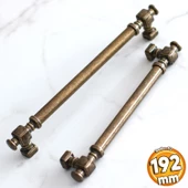 Talas Eskitme Antik Sarı Düz Metal 192 mm 19.2 cm Mobilya Mutfak Çekmece Dolap Kulpu Kulbu Kulpları thumbnail 1