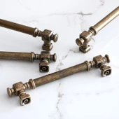 Talas Eskitme Antik Sarı Düz Metal 192 mm 19.2 cm Mobilya Mutfak Çekmece Dolap Kulpu Kulbu Kulpları thumbnail 6