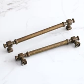 Talas Eskitme Antik Sarı Düz Metal 192 mm 19.2 cm Mobilya Mutfak Çekmece Dolap Kulpu Kulbu Kulpları thumbnail 8