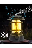 Usb Şarjlı Led Kamp Lambası - Bluetooth Müzik Çalar, El Feneri Ve Cep Telefonu Şarj Cihazı - 2