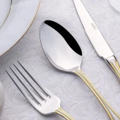 Nehir Lalezar Altın Saten 72 Parça Kutulu Çatal Kaşık Bıçak Takımı - 2