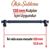 Talas Siyah Düz Metal Kulp 128 mm 12.8 cm Mutfak Çekmece Mobilya Dolap Dolabı Kapak Kulpları Kulb - 4