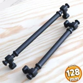 Talas Siyah Düz Metal Kulp 128 mm 12.8 cm Mutfak Çekmece Mobilya Dolap Dolabı Kapak Kulpları Kulb - 1