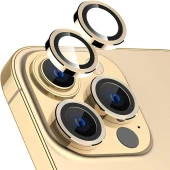 Apple iPhone 14 Pro Max Mercek Lens Kamera Koruyucu GOLD - 1