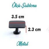 Kulp Düğme Mat Siyah Mobilya Mutfak Dolabı Çekmece Dolap Kulpları Kapak Kulpu Kulb Metal Kare Düz thumbnail 2
