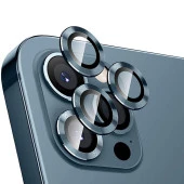 iPhone 15 Pro / 15 Pro Max Mercek Lens Kamera Koruyucu MAVİ Titanyum - 1