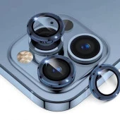 iPhone 15 Pro / 15 Pro Max Mercek Lens Kamera Koruyucu MAVİ Titanyum - 2