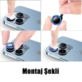 Apple iPhone 14 Plus Mercek Lens Kamera Koruyucu MAVİ - 3
