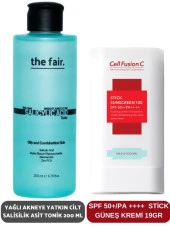 the fair. Yağlı Akneye Yatkın Cilt Salisilik Asit Tonik 200 ml ve SPF 50+/PA Stick Güneş Kremi 19 gr - 1