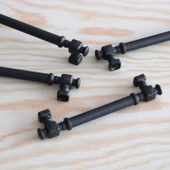 Talas Siyah Düz Metal Kulp 224 mm 22.4 cm Mobilya Mutfak Dolap Çekmece Dolabı Kapak Kulpları Kulb - 6