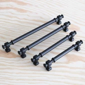 Talas Siyah Düz Metal Kulp 224 mm 22.4 cm Mobilya Mutfak Dolap Çekmece Dolabı Kapak Kulpları Kulb - 5